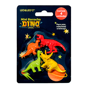 Mini Borracha Dino Space com 4 Unidades 2 - Leo-Leo
